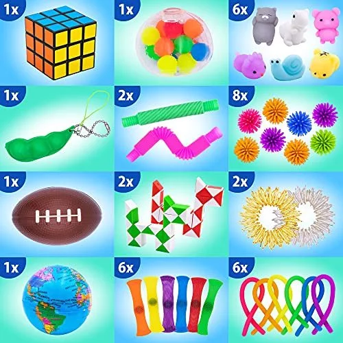 50 Pcs Fidget Pack Party Favors Gifts For Kids Adults