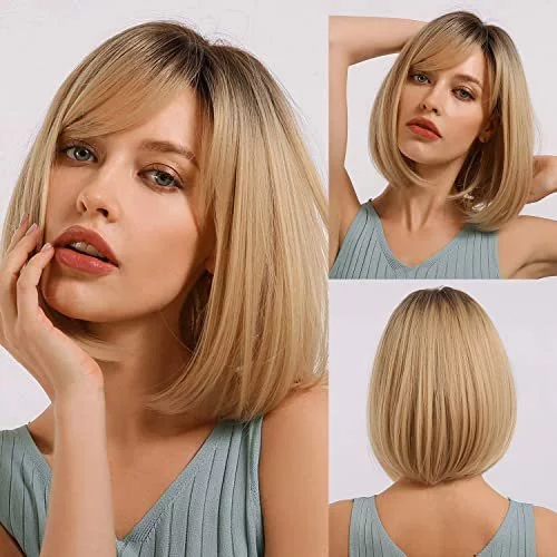 Natural Blonde Bob Wig With retailer Bangs