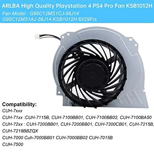 Arlba Ps4 Cpu Cooling Fan Replacement For Sony Playstation 4 Pro Ps4 Pro  Fan Cuh-7000 Cuh-7Xxx Cuh-7000Bb01 Cuh-7215B 7000-7500 6X29Frs Series  G95C12 - Imported Products from USA - iBhejo