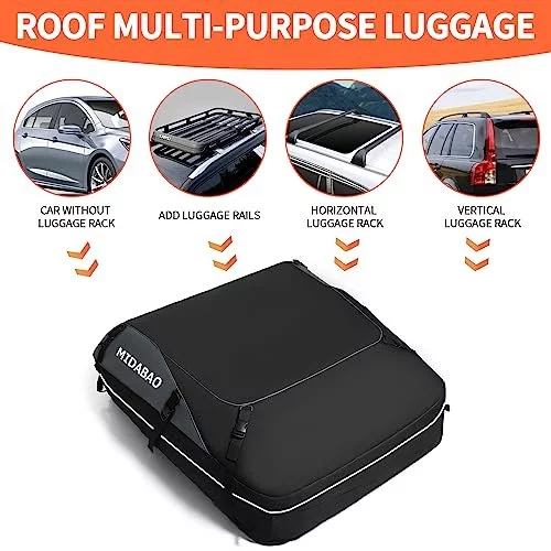 Midabao 20 Cubic Waterproof Duty Car Roof Top Carrier Car Cargo Roof Bag Car Roof Top Carrier Waterproof Coated Zippers Includes Anti Slip Mat Imported Products from USA iBhejo