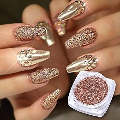 Eseres 6 Boxes Holographic Nails Glitter Powder Nail Art Metallic Shining  Flakes Gold Nail Glitter Set For Nails Art Decoration (Gold) - Imported  Products from USA - iBhejo