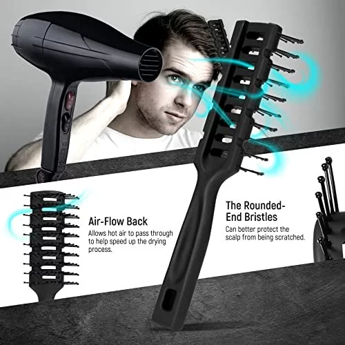 Salonsilk Hair Brush For Men 5Pcs Men Hair Brush Professional Styling Comb Set For All Hair Types And Styles No More Tangle Hairbrush For Dry Or We Imported Products from USA