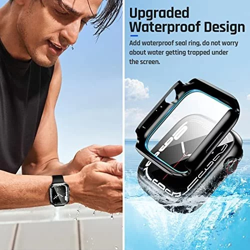 Goton Waterproof Case Compatible With Apple Watch 44Mm Se 2Nd Gen Series 6 5 4 With Tempered Glass Screen Protector Iwatch Full Protective Hard Pc Imported Products from USA iBhejo