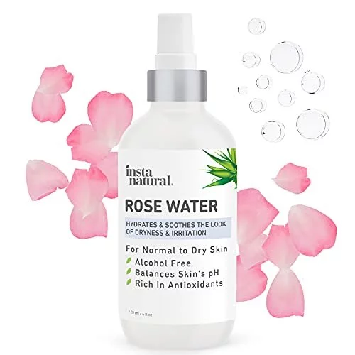 Instanatural Organic Rose Water Face Toner, Natural Skincare Products For Natural Skin Glow | fab.ng