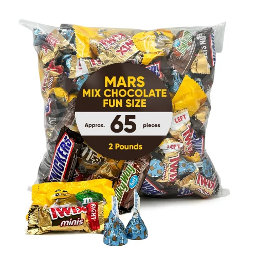 Chocolate Mix Fun Size 2 Pounds approx 65 pieces - Halloween Candy Bulk ...