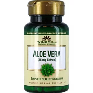 Windmill Natural Vitamins Aloe Vera (25mg Extract) 60 Capsules (Pack of 2)