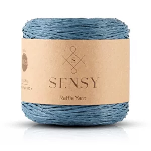 Sensy Premium 274 Yards Raffia Yarn Blue
