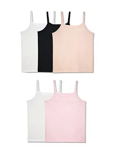 Fruit of the Loom Girls' Big Undershirts (Camis & Tanks), Cami-5 Pack-Assorted, Large