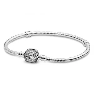 Pandora Bracelet 590723CZ-16 Womens Silver Signature Moments Closing Zirconia, 16cm, 6.3