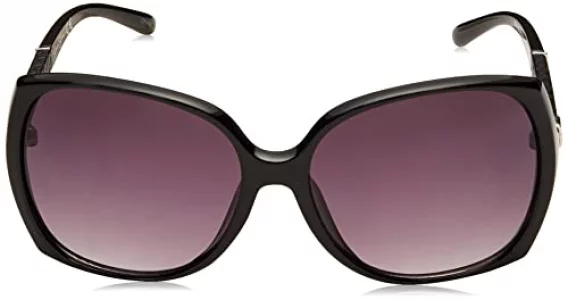 Jessica Simpson Womens J5236 Oversized Rectangular Sunglasses With Uv400 Protection. Glam Gifts For Her, 60 Mm, Black, 60 Mm US