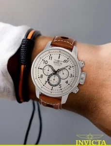 Invicta Mens 16009 S1 Rally Analog Display Quartz Brown Watch