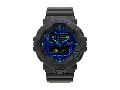 Mens G-Shock Virtual Black Metallic AnalogDigital Watch, Blue Violet