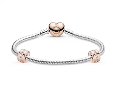 PANDORA Pandora Rose Heart Clasp, Iconic Gift Set PANDORA Rose Gift Set, Size 19cm, 7.5 inches - B801514-19