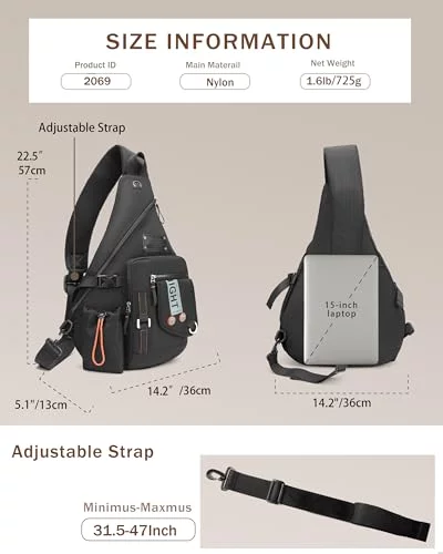 15 inch laptop sling backpack Navigator-T24 Bag 7L or just commuting to work McKinley Computer Sling Bag