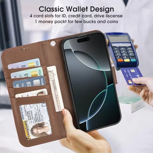 Arae Compatible with iPhone 16 Pro Max Case Wallet with Card Holder, Wristlet Strap Wallet Flip Arae Compatible with iPhone 16 Pro Max Case Wallet with Card Holder, Wristlet Strap Wallet Flip