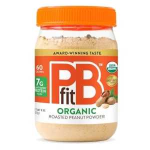 PBfit 8 Ounce Organic Peanut Butter Powder, Powdered Peanut Spread from Real Roasted Pressed Peanuts, 7g of Protein 7 DV, Gluten-Free, 60 calories, 8