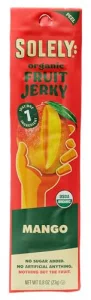 SOLELY - Organic Mango Fruit Jerky - 1 Individually Wrapped Fruit Strip - Fruit Leather Made from Dried Fruit - Healthy Snacks for Adults Kids - Non