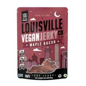 Louisville Vegan Jerky - Maple Bacon Vegan Meat - Lip-Smacking Vegan-Friendly Vegetarian Jerky - Non-GMO Soy Protein, Gluten-Free High Protein Vegan