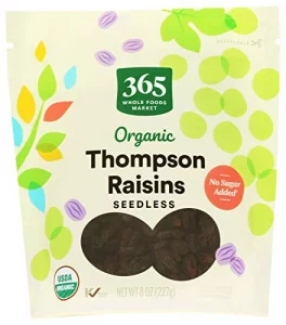 365 by Whole Foods Market, Raisins Thompson Seedless Organic, 8 Ounce