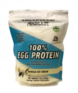 Healthy N Fit 100 EGG PROTEIN- Vanilla 12oz 100 Egg White Protein PLUS Natural Peptides. Naturally Sweetened, Zero Carb, Keto, Paleo Friendly