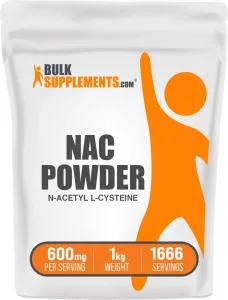 BulkSupplements.com NAC Powder - N-Acetyl Cysteine 600mg, NAC Supplement - Antioxidant Support, Gluten Free - 600mg per Serving, 1666 Servings, 1kg 2