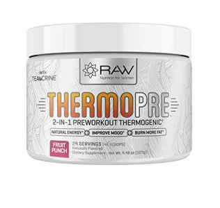 RAW Synergies Pre Workout Thermogenic Fat Burner Powder for Women and Men, All Natural Energy & Weight Loss Supplement Focus & Metabolism Booster