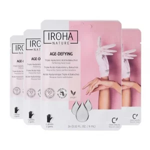 IROHA NATURE, Anti-Aging Hand Mask with Hyaluronic Acid and Bakuchiol - Pack of 4 Pairs