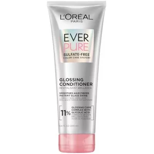 L'Oreal Paris Glossing Sulfate Free Conditioner with Glycolic Acid, Hair Care for Lasting Shine and Smoothness for Dull, Dry Hair, 6.8 Fl Oz