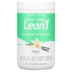 Lean1 Plant-Based Meal Replacement Protein Powder, Vanilla Flavor, 15-Serving Tub