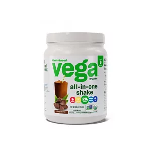 Vega Organic All-in-One Vegan Protein Powder Chocolate (9 Servings) Superfood Ingredients, Vitamins for Immunity Support, Keto Friendly, Pea Protein