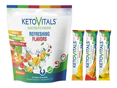 Keto Vitals Original Electrolyte Powder Stick Packs | Keto Friendly Electrolyte Travel Packets | Variety Pack Individual Packets Energy Drink Mix | Z
