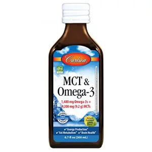 Carlson - MCT Omega-3, 1480 mg Omega-3s, 9200 mg MCTs, Keto-Friendly, Caprylic Capric Acids, Energy Production, Fat Metabolism, Lemon-Lime, 200 mL