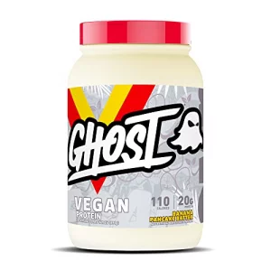 GHOST Vegan Protein Powder, Banana Pancake Batter - 2lb, 20g of Protein - Plant-Based Pea Organic Pumpkin Protein - Post Workout Nutrition Shakes,