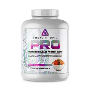 Core Nutritionals Pro Sustained Release Protein Blend, Digestive Enzyme Blend, 25G Protein, 2G Carb, 71 Servings Fruity Cereal