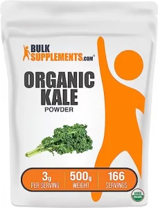BulkSupplements.com Organic Kale Powder - Superfood Powder, Greens Powder, Kale Powder Organic - Vegan Gluten Free - 3g per Serving, 500g 1.1 lbs Pa
