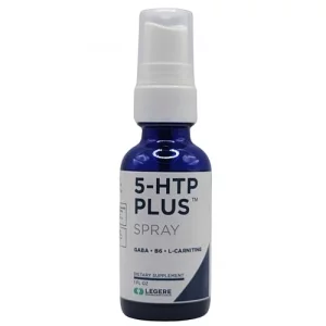 Legere Pharmaceuticals 5-HTP Plus GABA, B6, L-Carnitine Supplement Spray 1 fl oz. Supports Sleep and Relaxation.