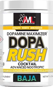 AML - Dopa Rush Powder, Dopamine Maximizer, Focus, Energy & Clarity Supplement, Baja, 5.29 oz (30 Servings)