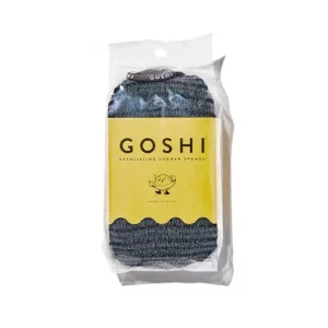GOSHI Exfoliating Shower Sponge - Rip-Resistant Rapid-Drying Exfoliating Bath Sponge for All Skin Types - Grey - Made in Japan