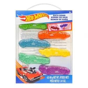 Hot Wheels 6 Piece Bath Bombs for Kids Bubble Gum Scented Bath Toys for Kids Ages 3 by Townley Girl