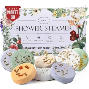 Shower Steamers Aromatherapy BLRIET 8 Pack Gifts for Women Mom Men Gifts for Her Stress Relief Home Spa Birthday Gift Lavender Natural Essential Oil