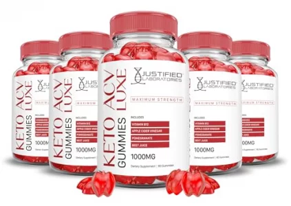 5 Pack Luxe Keto ACV Gummies Advanced Formula 1000MG Luxe Keto Gummies Apple Cider Vinegar Formulated with Pomegranate Beet Juice Powder B12 Vegan No