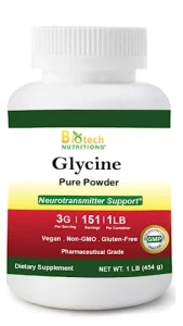 Biotech Nutritions Pure Glycine Powder 16 oz Gluten Free Non-GMO Made in USA