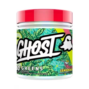 GHOST Greens Powder, Pink Lemonade - 30 Servings - 19 Superfood Greens Reds Powder, Fruits, Vegetables, Spirulina, Chlorella, Prebiotics, 10 Billio