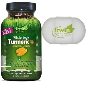 Irwin Naturals Whole Body Turmeric Curcumin C3 Complex 120ct with Pill Case