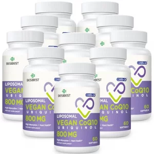 Liposomal Ubiquinol CoQ10 800 MG Softgel, High Absorption CoQ10 Ubiquinol Supplement, Active Coenzyme Q10 800mg, Powerful Antioxidant for Heart Brai