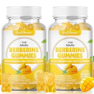 softbear Berberine Gummies Super Berberine with Ceylon Cinnamon for Immune Digestive Health Organic Berberine Supplement 1500mg Purity Berberine HCL