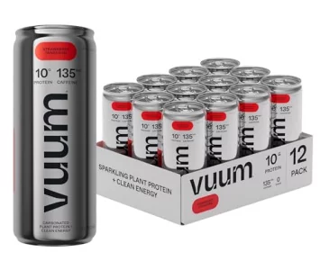 VUUM Sparkling Clear Protein Drink - 10g Plant Protein, Natural Pre Workout Energy Drink, Plant Based, Natural Caffeine, Sugar-Free Protein Drink - S