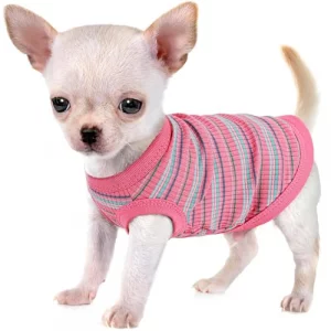 Elevate Your Pets Comfort And Fashion Premium 100 Cotton Rib Dog Shirt Vest For Small Breeds Like Chihuahuas Yorkies And Puppies .Year-Round Style Wi