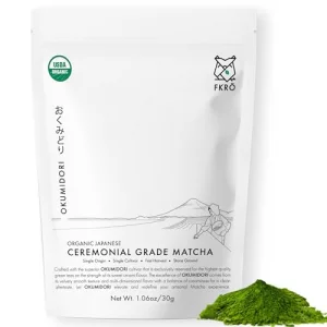 Fkro Organic Ceremonial Grade Matcha Green Tea Powder 1St Harvest Single Origin Single Okumidori Cultivar Sugar-Free Flown In Fresh From Japan Eve