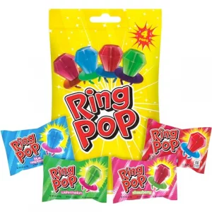 Ring Pop Candy Variety Pack Assorted Flavor Lollipop Suckers 4 Count